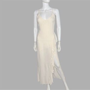 Forever 21 Cream Asymmetrical‎ Midi Dress